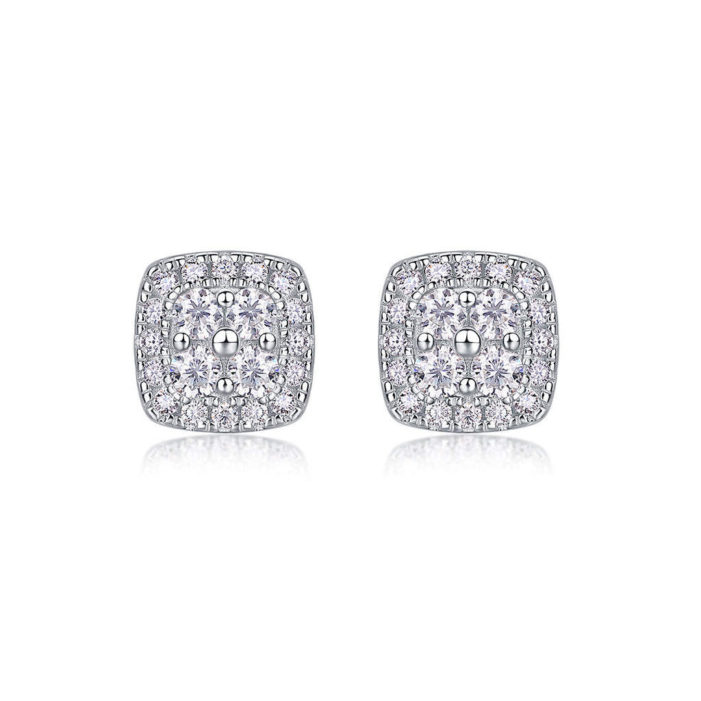 Moissanite Square Stud Earings