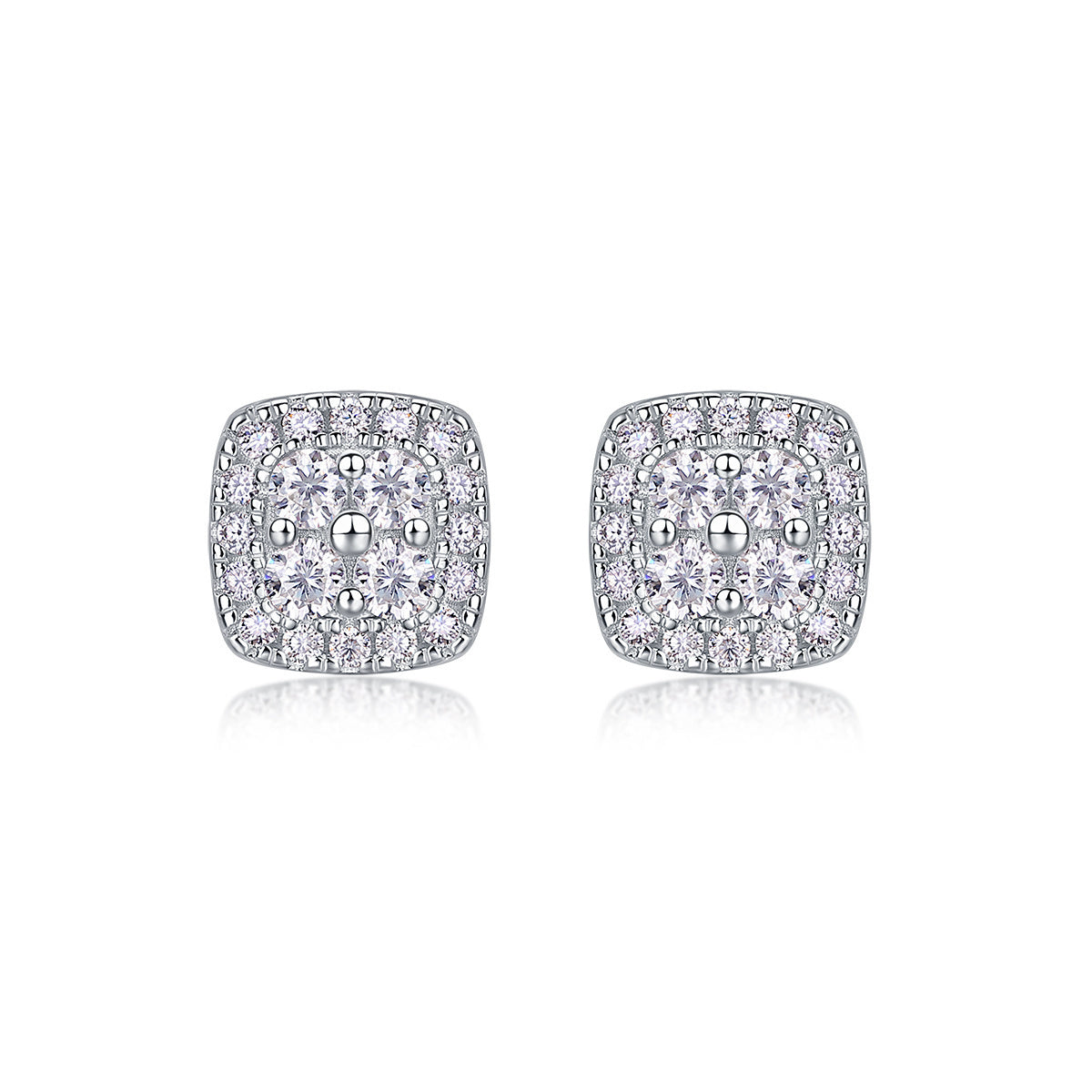 Moissanite Square Stud Earings