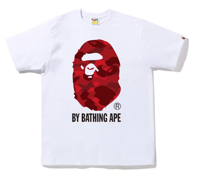 Red and White Showering Gorilla Graphic Tee