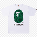 Green and White Showering Gorilla Graphic Tee