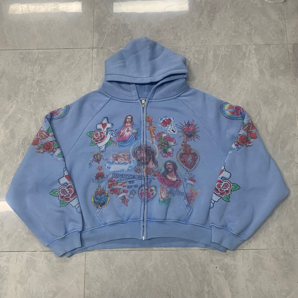 We Are Right Blue Zip Up