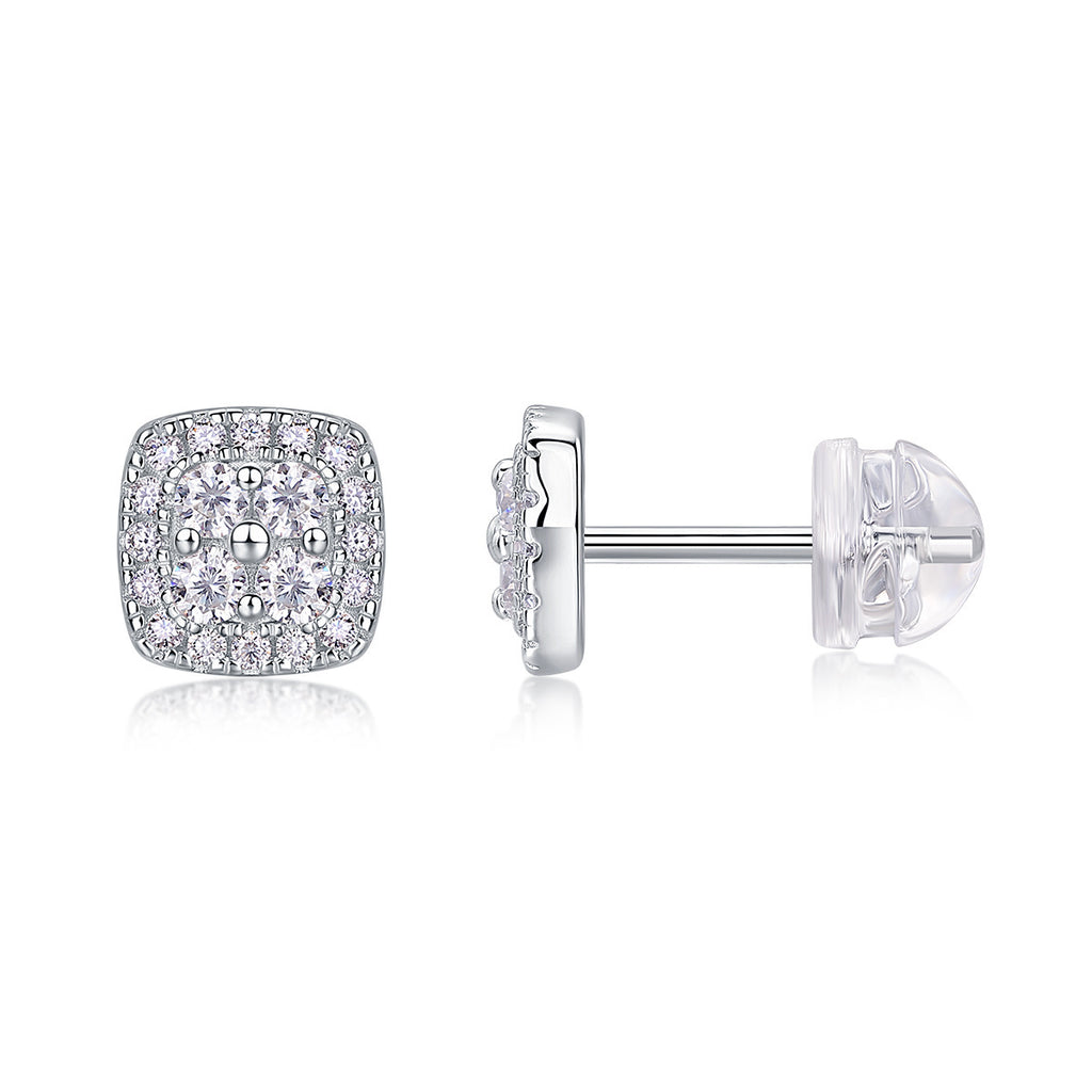 Moissanite Square Stud Earings