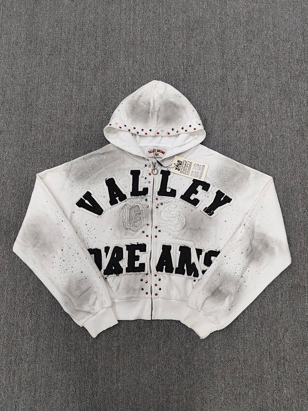 Dreams In A Valley White Zip Up